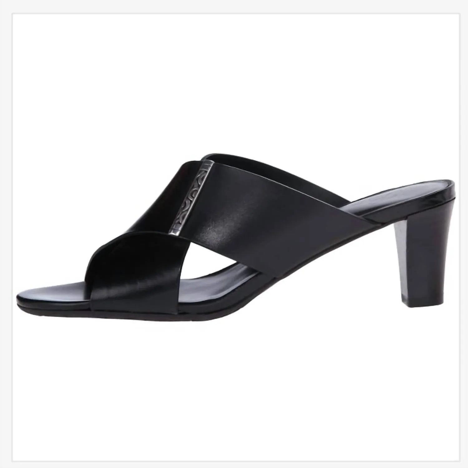 Women Tiegs Heeled Shoe In Blk Vacchetta Evening Sandals