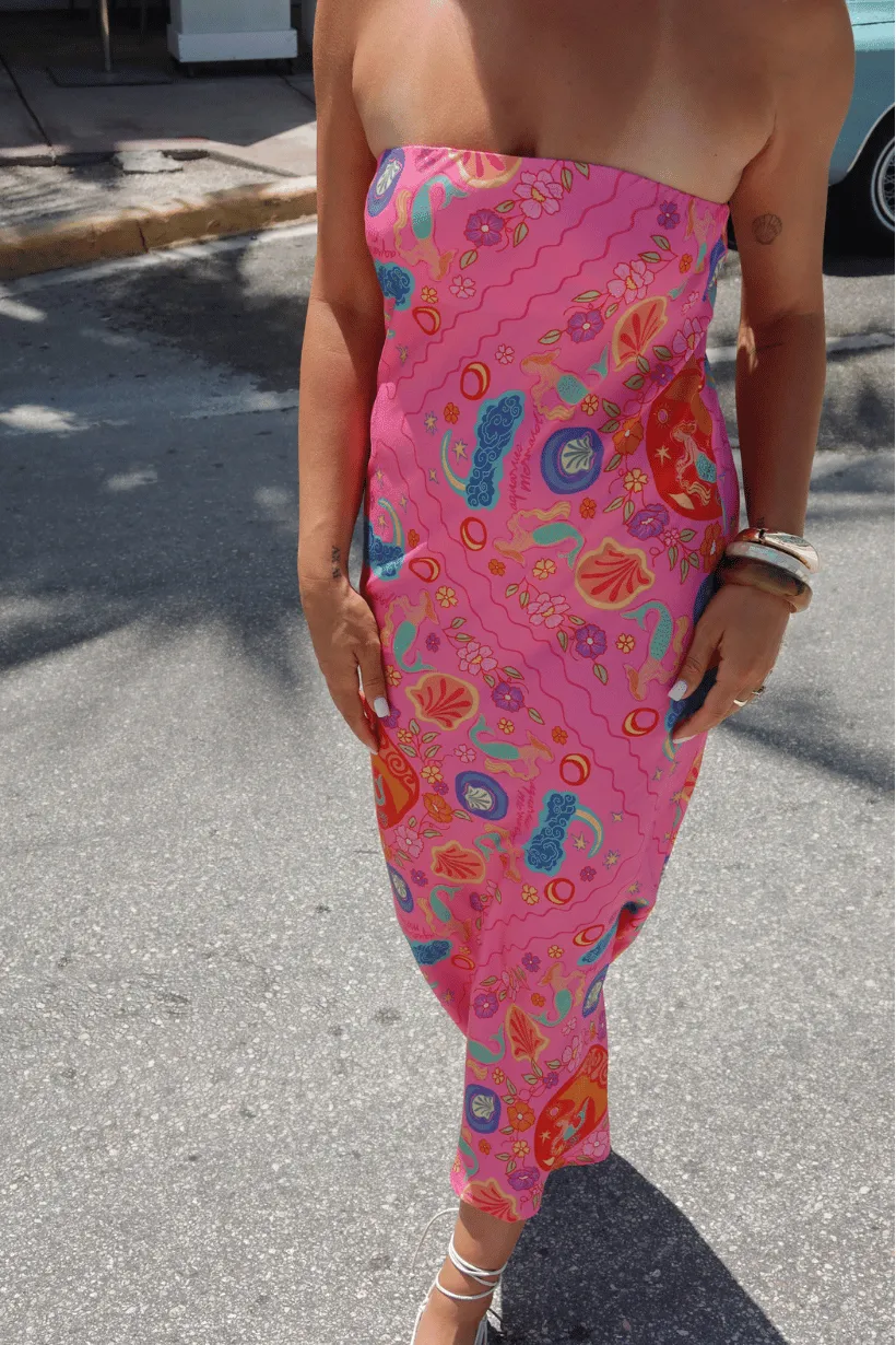 Light Comfort Rhinestone-Detail Aquarius Strapless Bias Dress