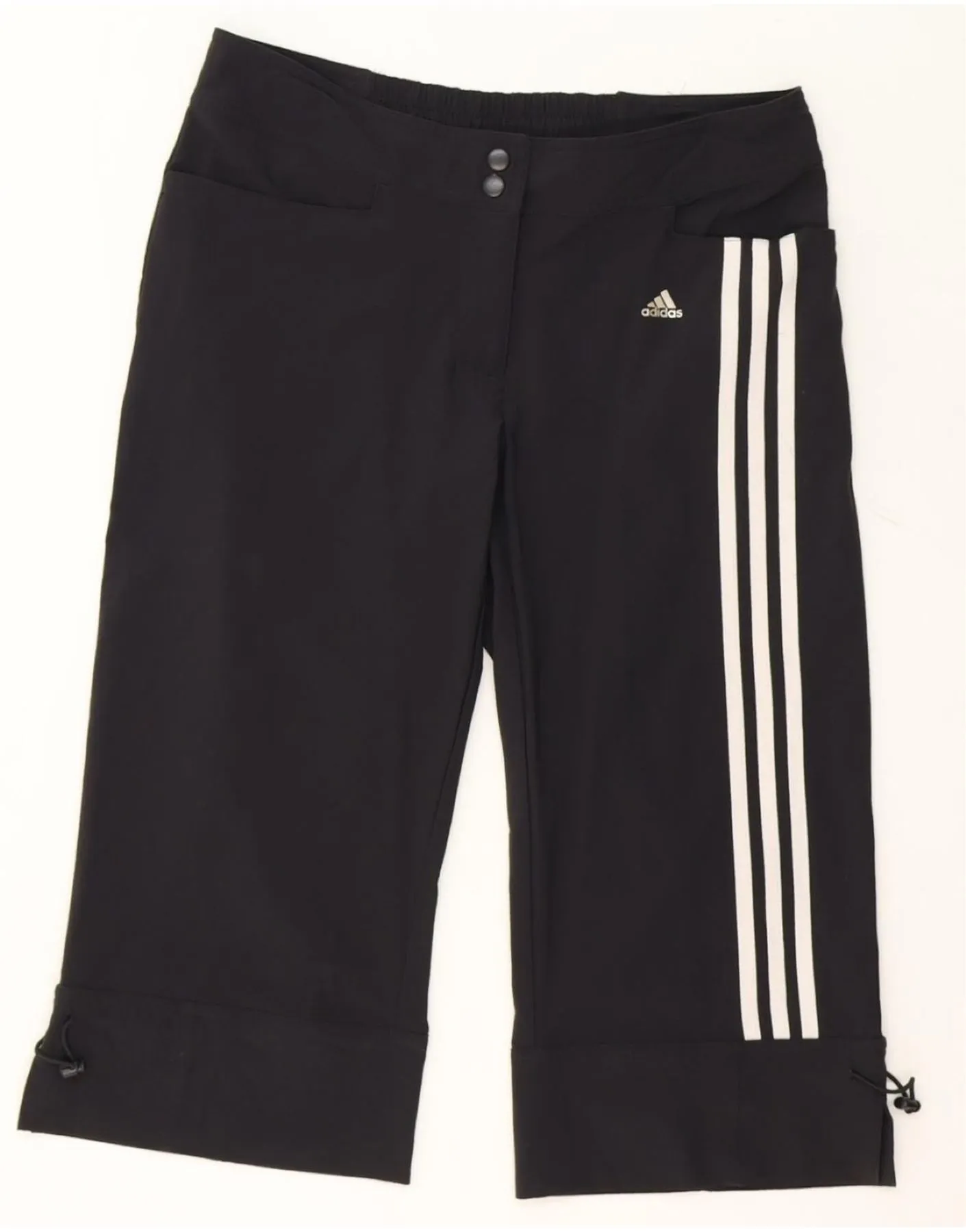 ADIDAS Womens Clima 365 Bermuda Shorts UK 12 Medium W34 Black Polyamide Quick Dry Construction