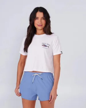 Big Blue Crop Tee - White Cozy Apparel Fashion-Ready