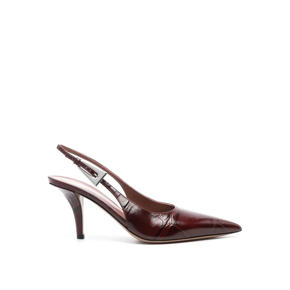 Paris Texas Jessica Leather Slingback Women's Pumps Patent Look Soft Design