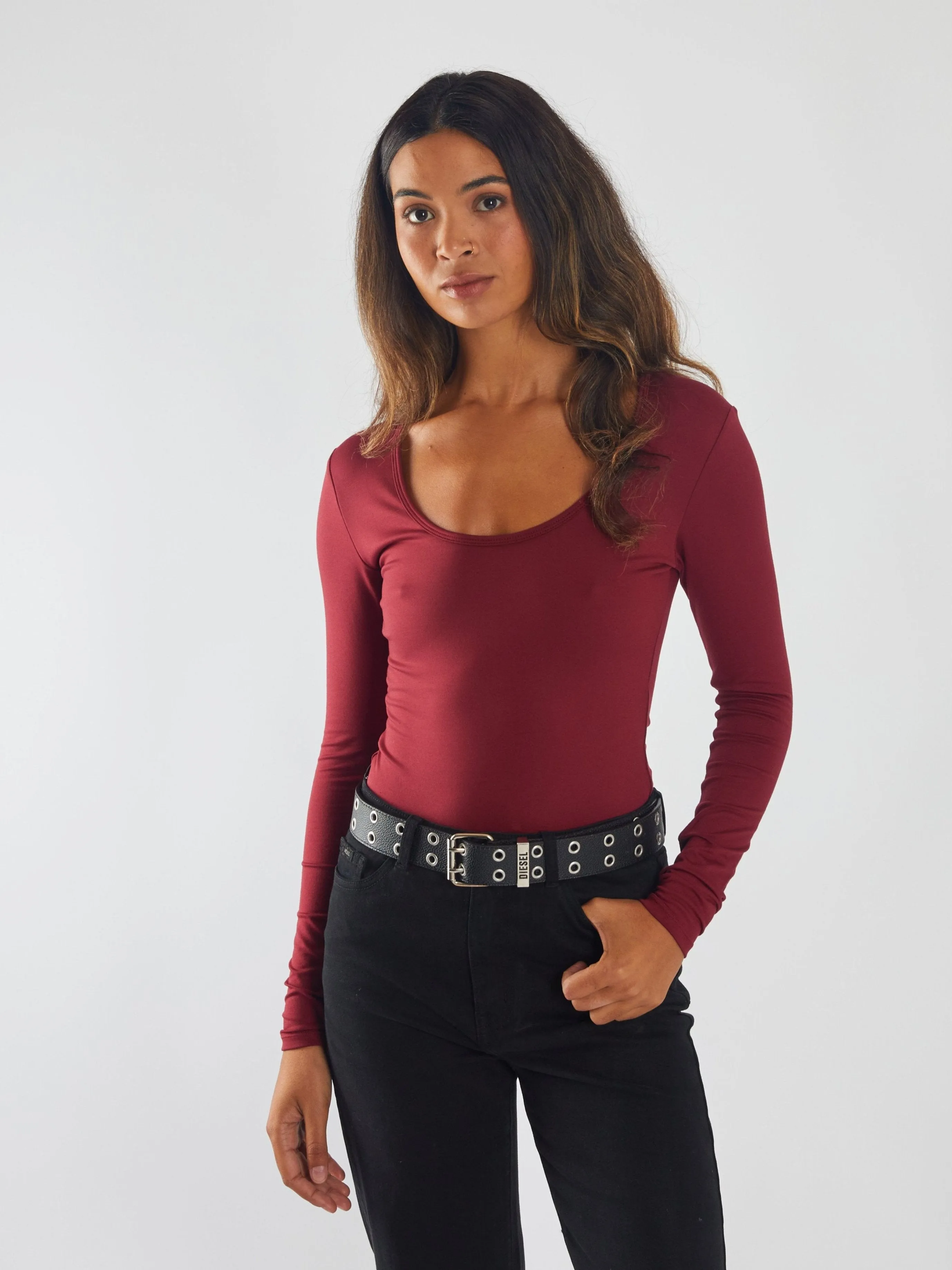 Brianne Bodysuit Cherry Lacquer OrganicCotton