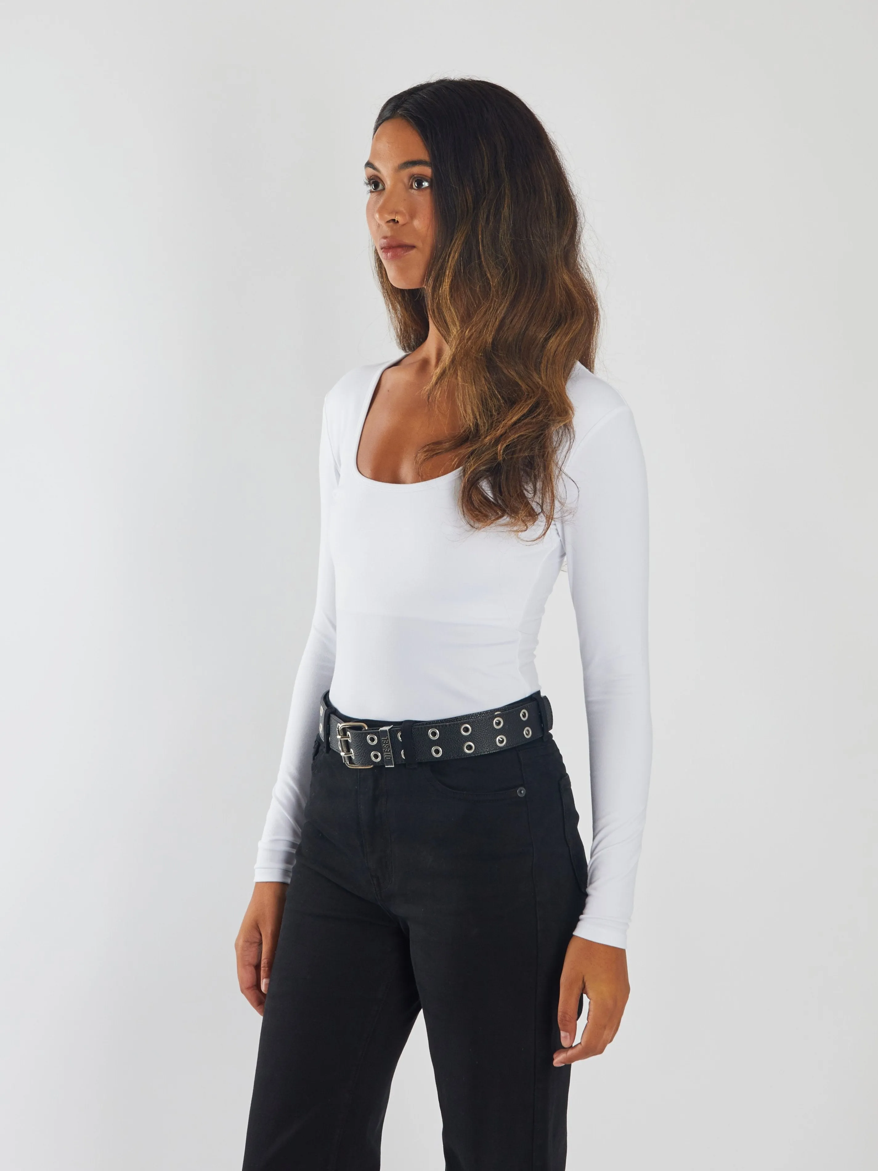 Brianne Bodysuit White Glass Fit