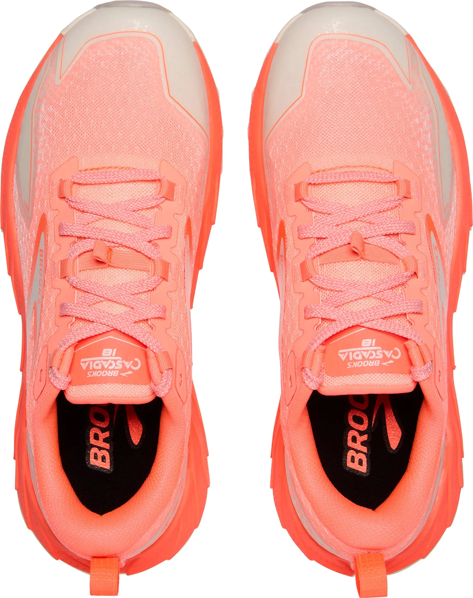 Brooks Cascadia 18 Womens Trail Running Shoes - Orange cushioned - footbed shoes fashionable appearance shoes