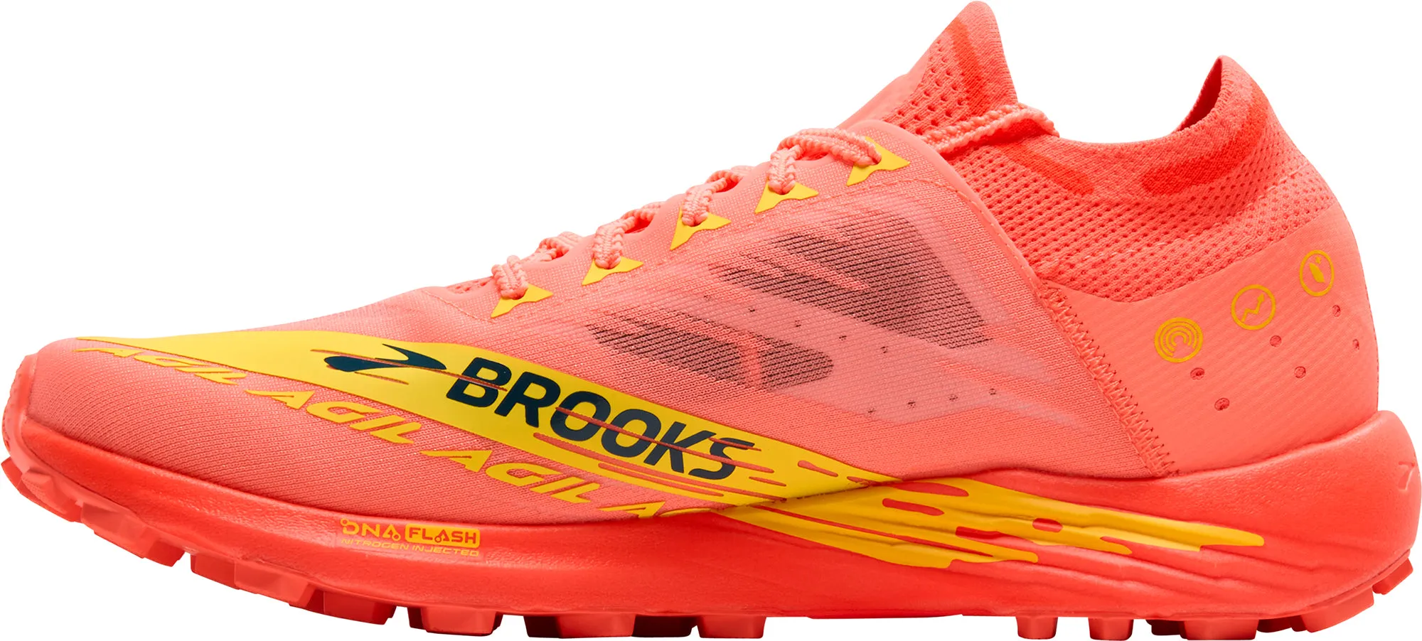 Brooks Catamount Agil Trail Running Shoes - Orange Breathable Insock Abrasion Resistant Mesh