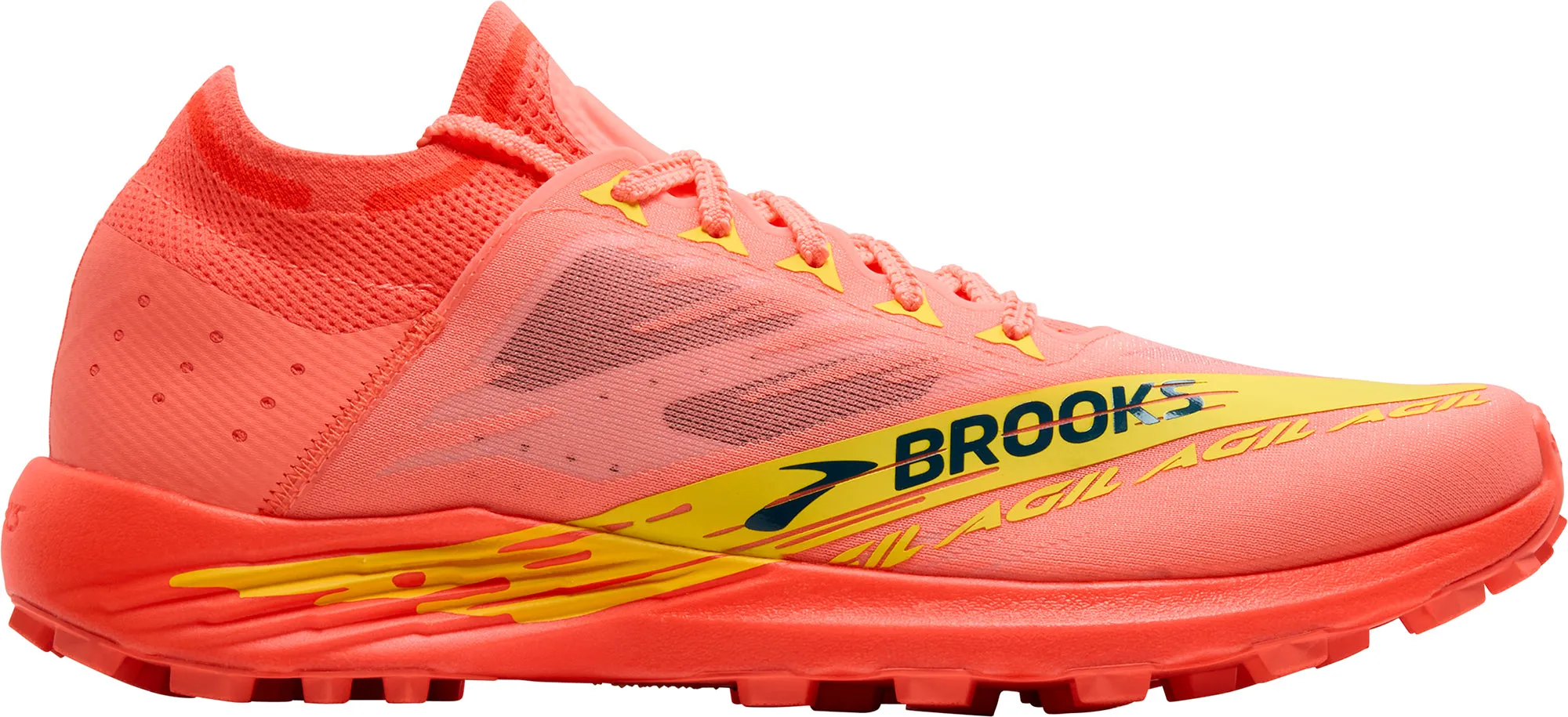 Brooks Catamount Agil Trail Running Shoes - Orange Hyper Elastic Outsole Compound