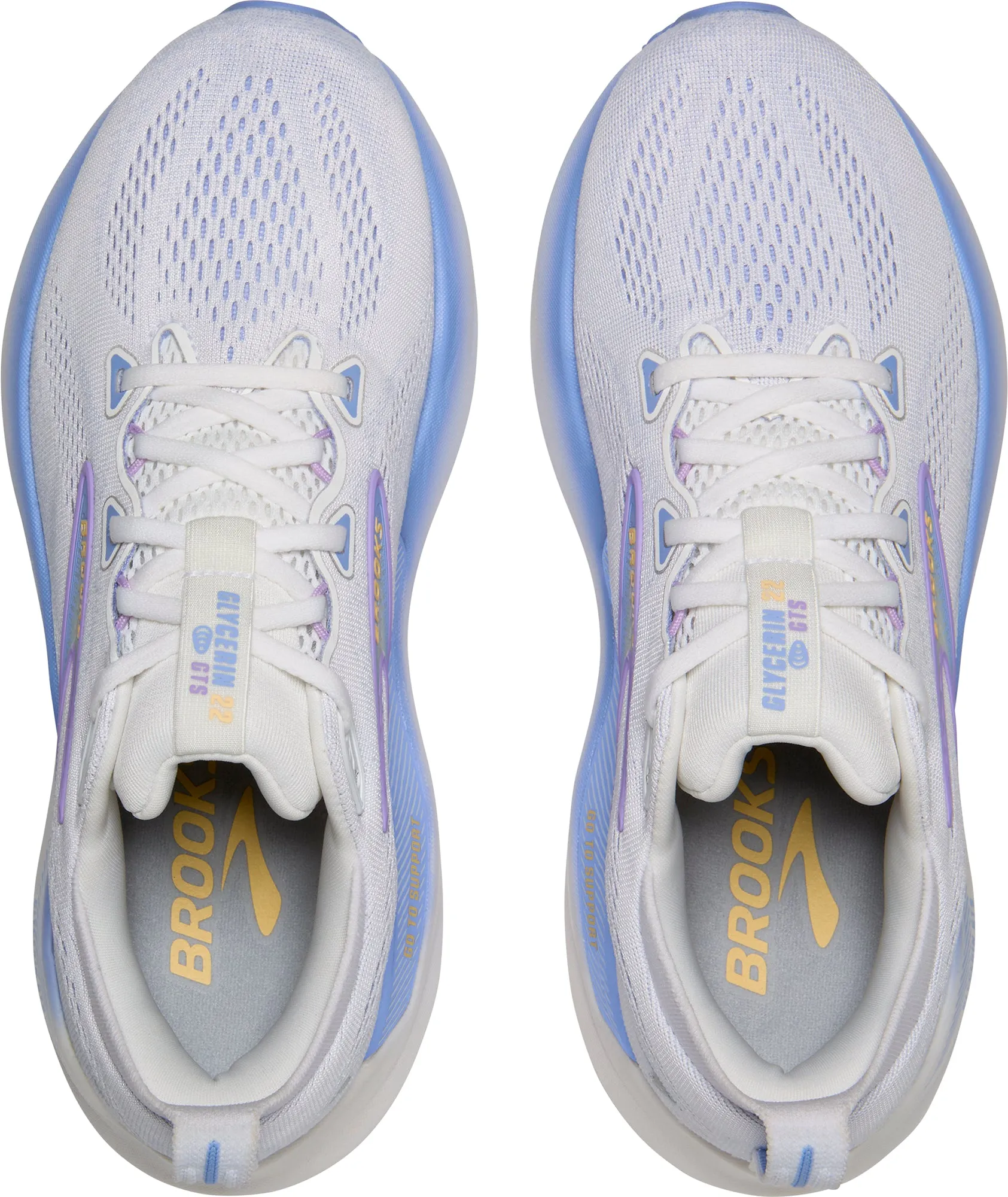running for fitness shoes Airflow Optimized Design Brooks Glycerin GTS 22 Womens Running Shoes - White