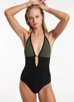 Versa Plunge One Piece - Olive Fresh Look