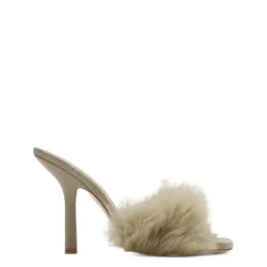 Burberry 105mm Shearling B Minnie Sandals Enhanced Mobility