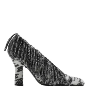 Burberry Check Wool Sweep Pumps, Brand Size 35 ( US Size 5 ) Elegant