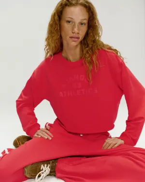 Campus Modal-Blend Crop Sweatshirt - Apple Red Urban Look