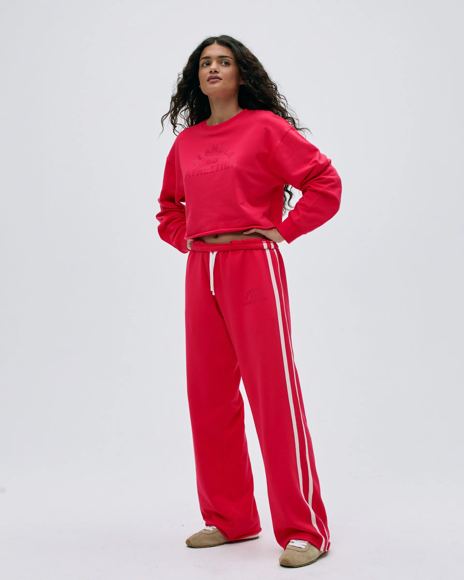 Campus Modal-Blend Crop Sweatshirt - Apple Red product date night charm factor product concert wear energy