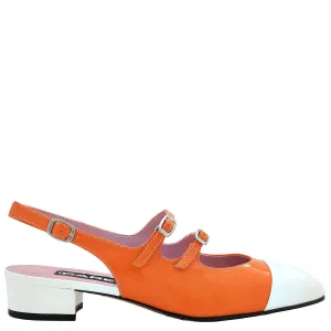 Bridal Flats and Heels Carel Abricot Leather Slingback Pumps