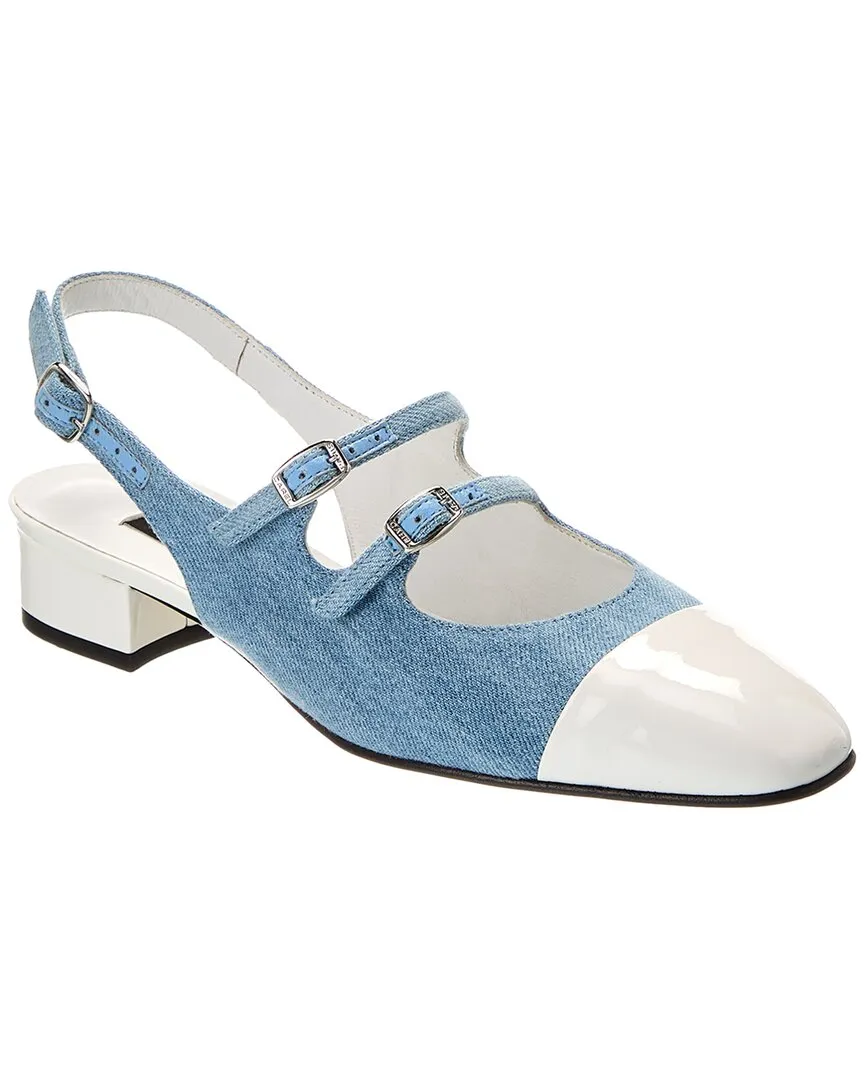 Carel Paris Abricot Denim & Patent Pump Stylish Footwear Fashion Heels for Fall