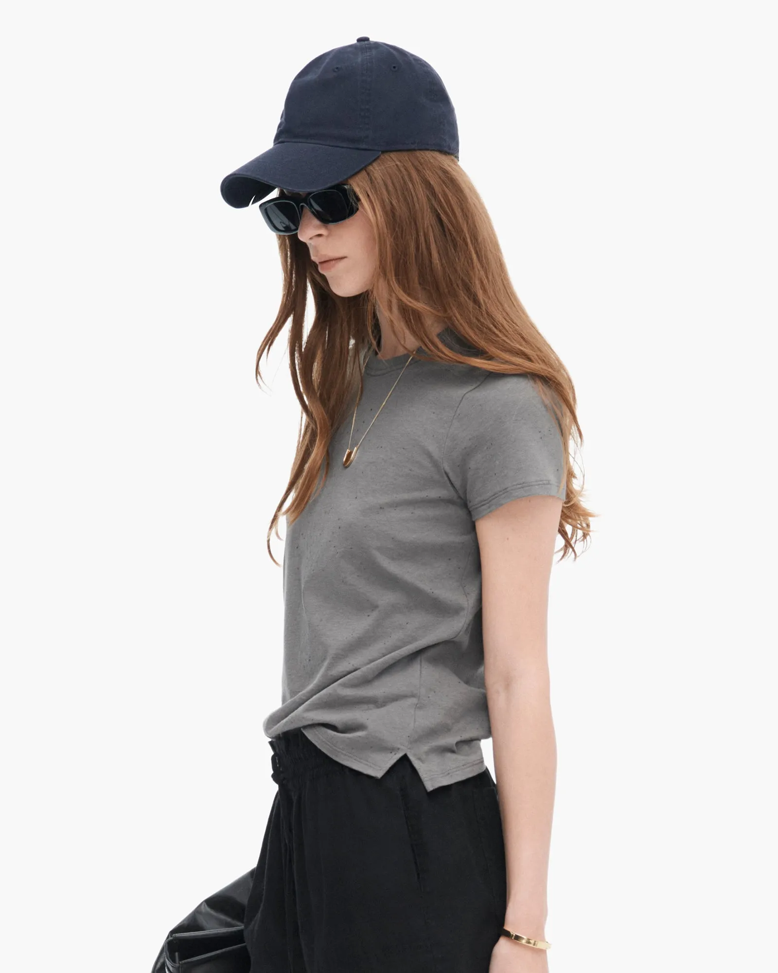 Flexible Cuff Design Versatile and Comfortable Donegal Jersey Schoolboy Crew Neck Tee - Slate Grey