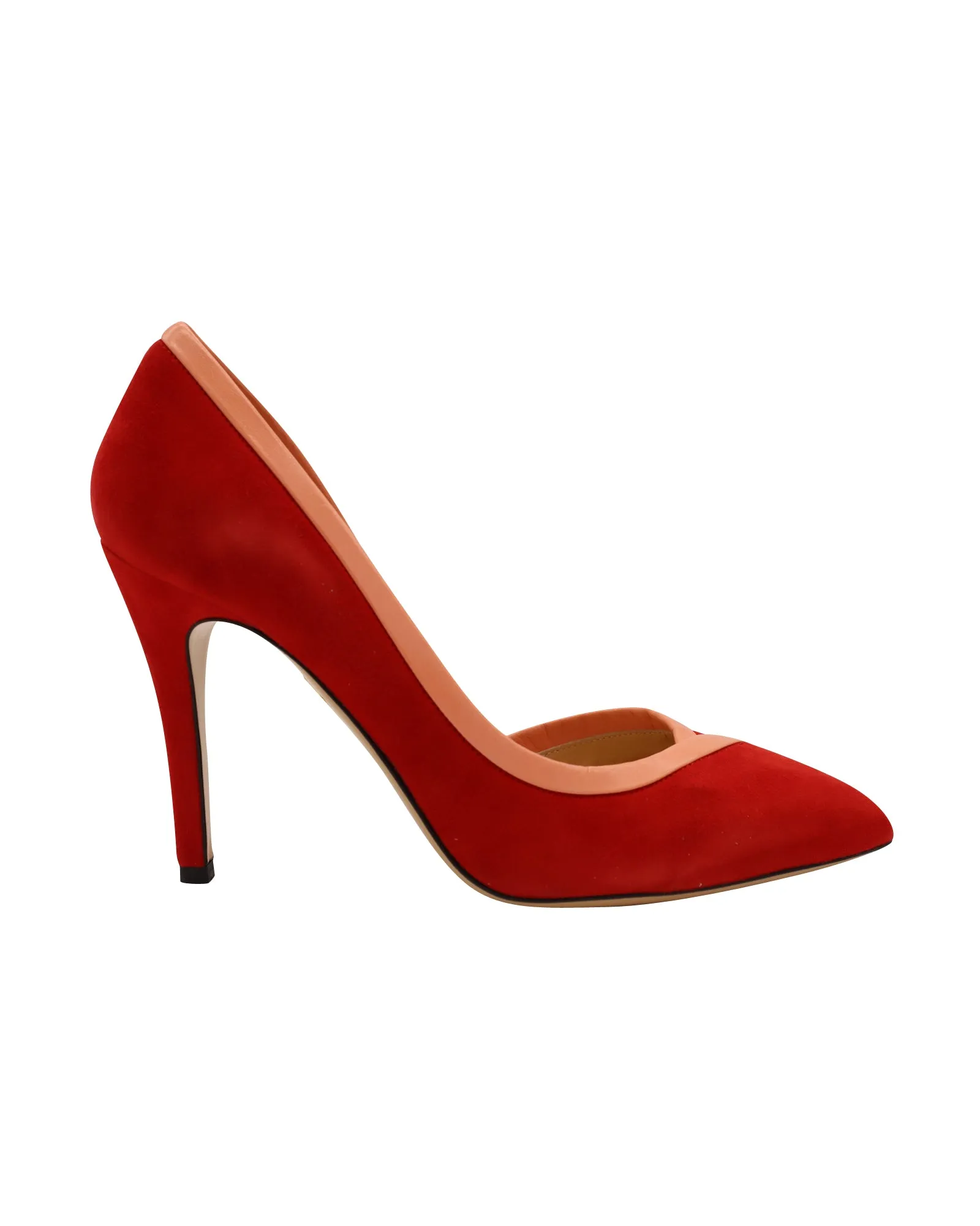 high heel sandals Charlotte Olympia Pointed Pumps in Red Suede