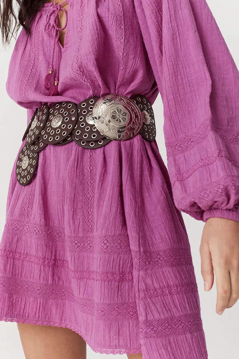 Silky Surface Sunset Scene Serendipity Lace Tunic Dress