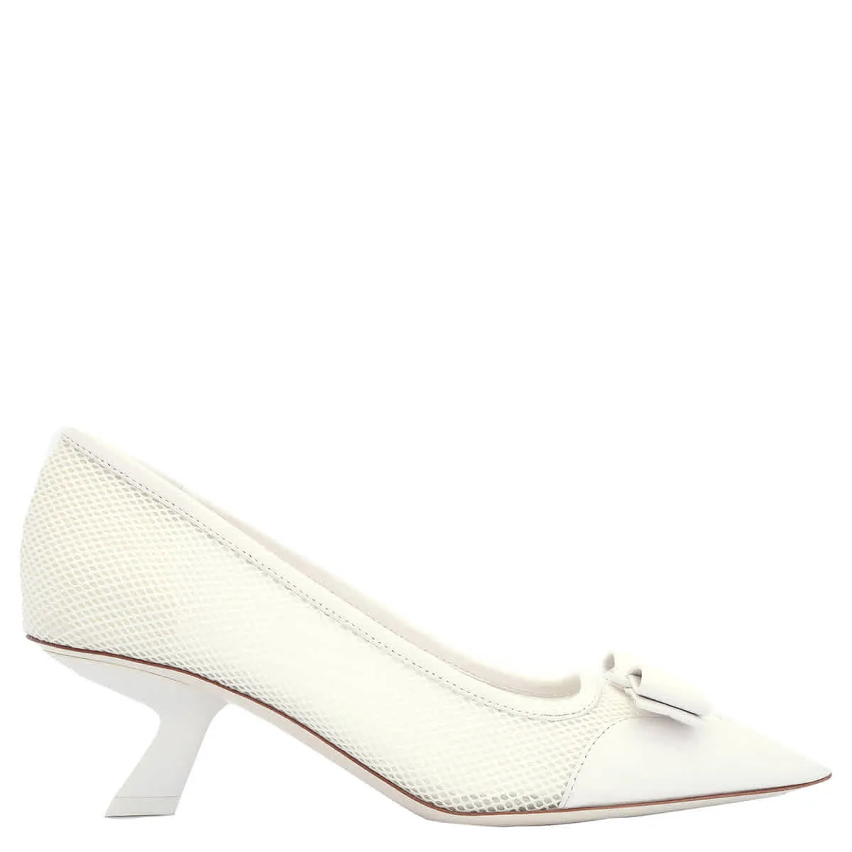 confident look Vintage Stiletto Shoes Ferragamo Anz Vara Bow Mesh Pumps