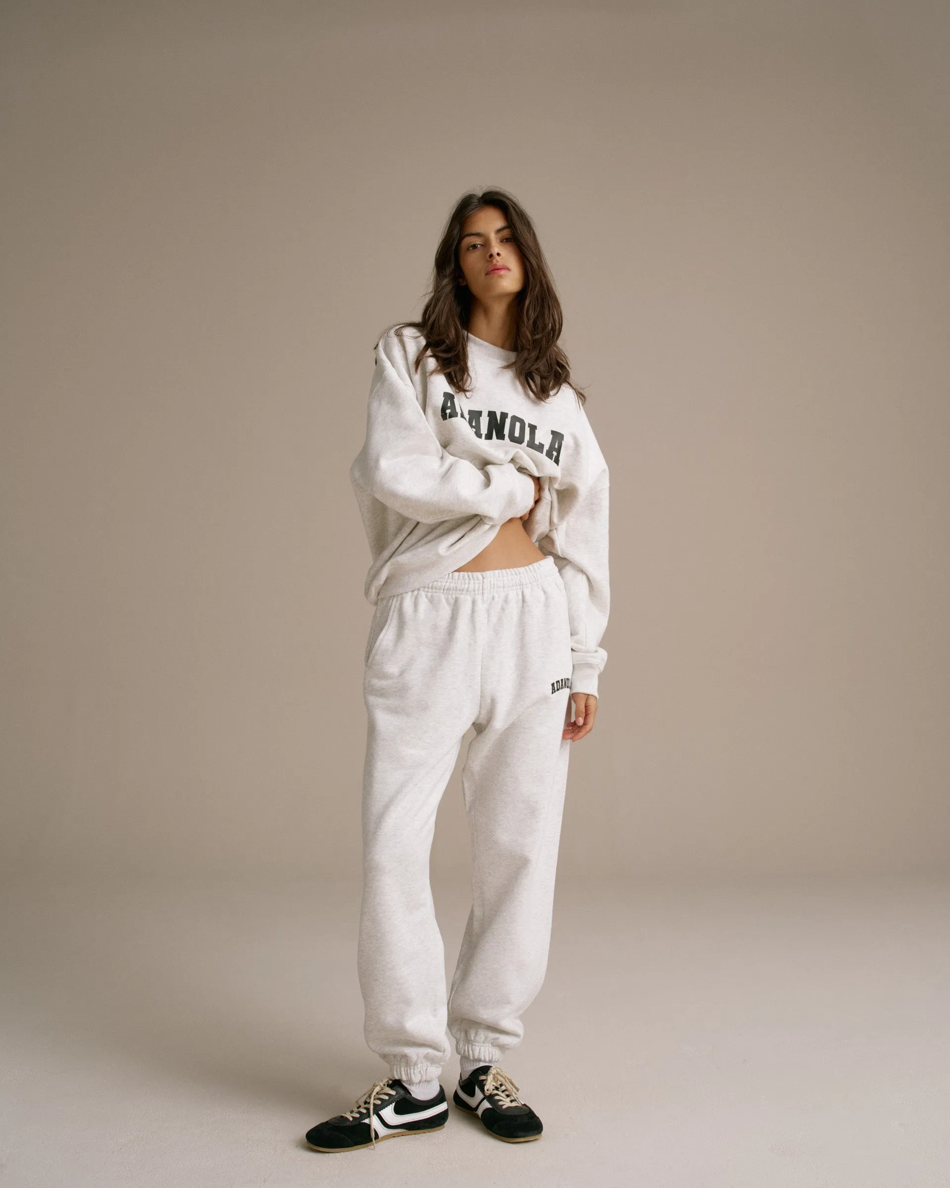 Varsity Oversized Sweatshirt - Light Grey Melange/Black rainy day wear anti static coating