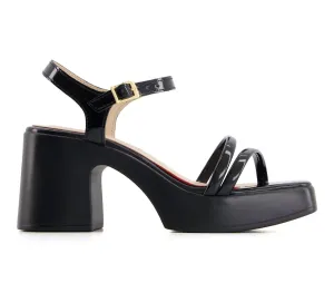 Women's Ankle Strap Heeled Sandals In Black Classic Appeal
