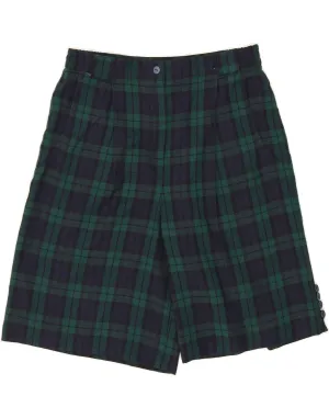 NEW FAST Womens High Waist Casual Shorts EU 44 XL W32  Green Check High Neck Holiday Gift