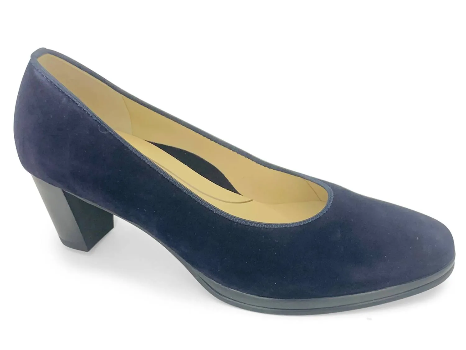 Women's Ophelia Pump Heeled Shoes In Navy Open Toe Evening Pumps