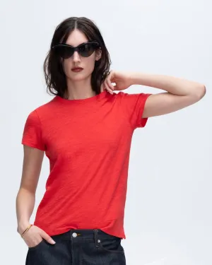 Slub Jersey Schoolboy Short Sleeve Crew Neck Tee - Cardinal Red layerable