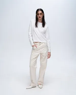 Classic Jersey Long Sleeve Boy Tee - White Cozy Comfort Look