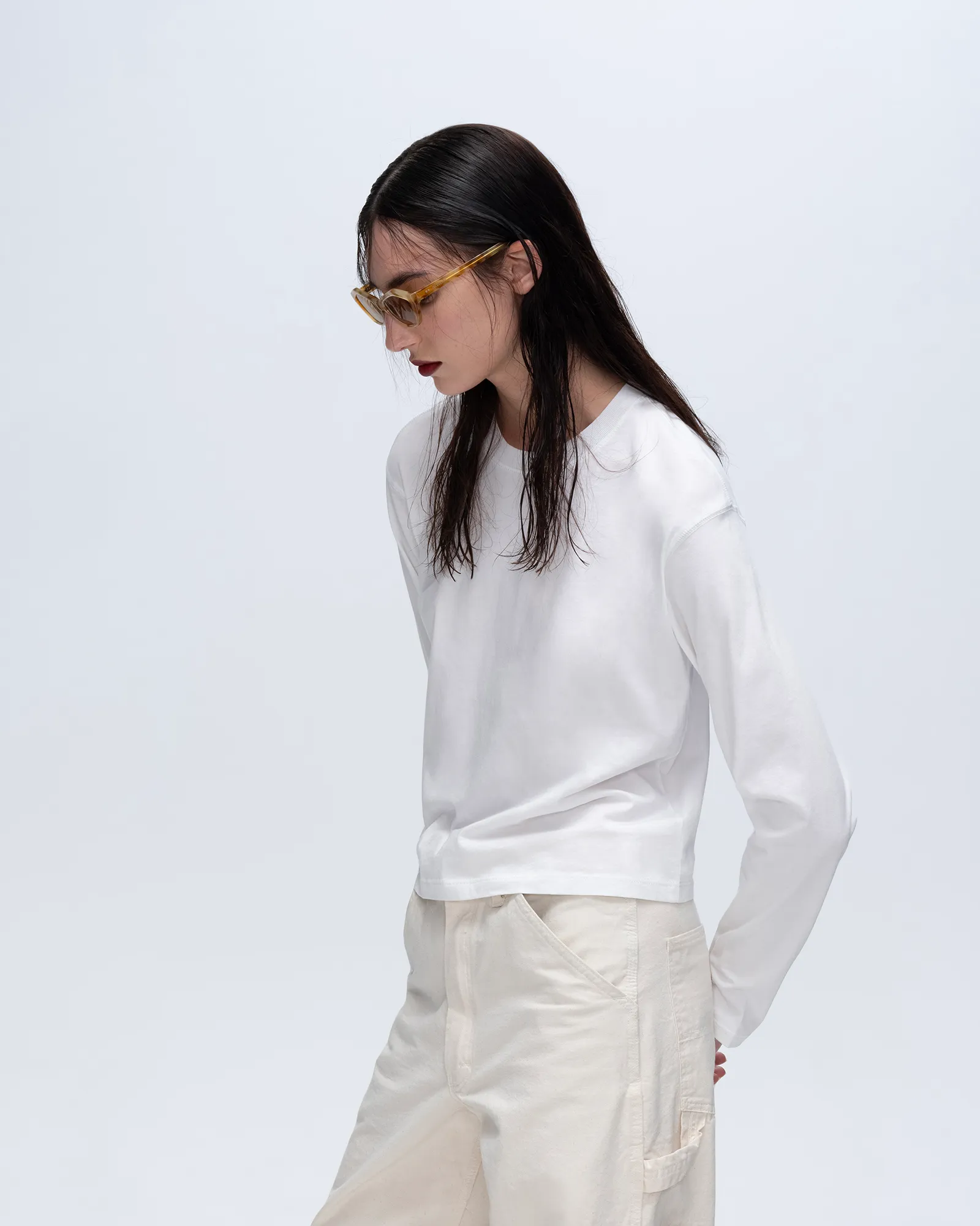 Classic Jersey Long Sleeve Boy Tee - White AllWeatherComfort