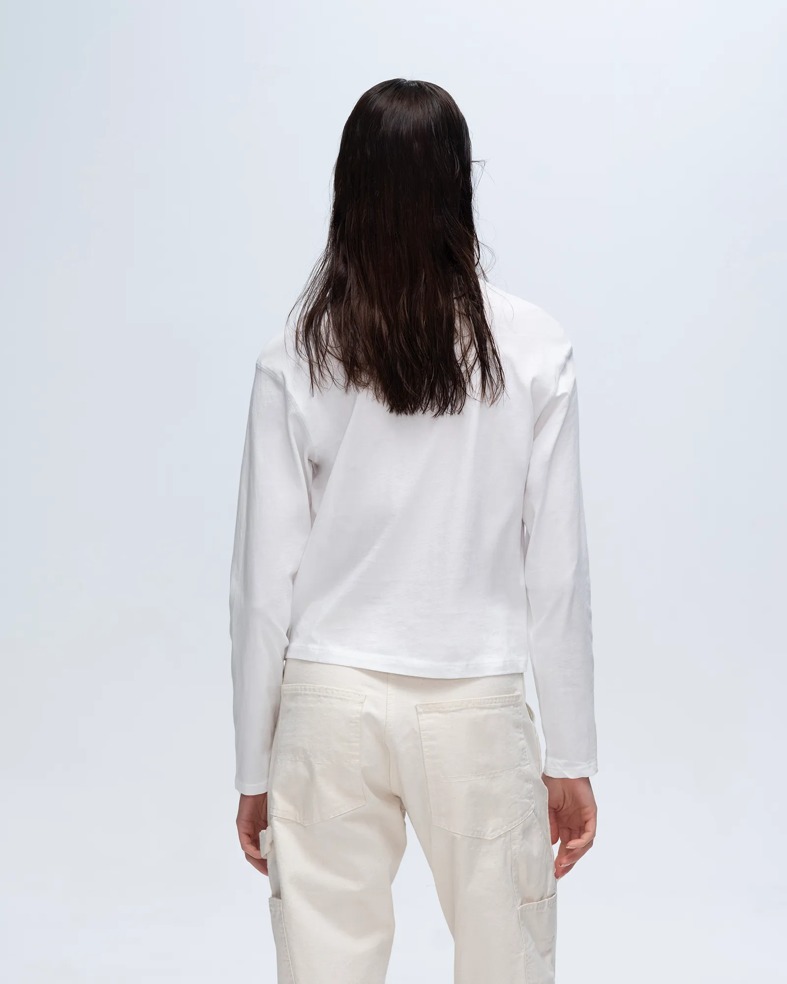 Perfect Fit VintageWash Classic Jersey Long Sleeve Boy Tee - White