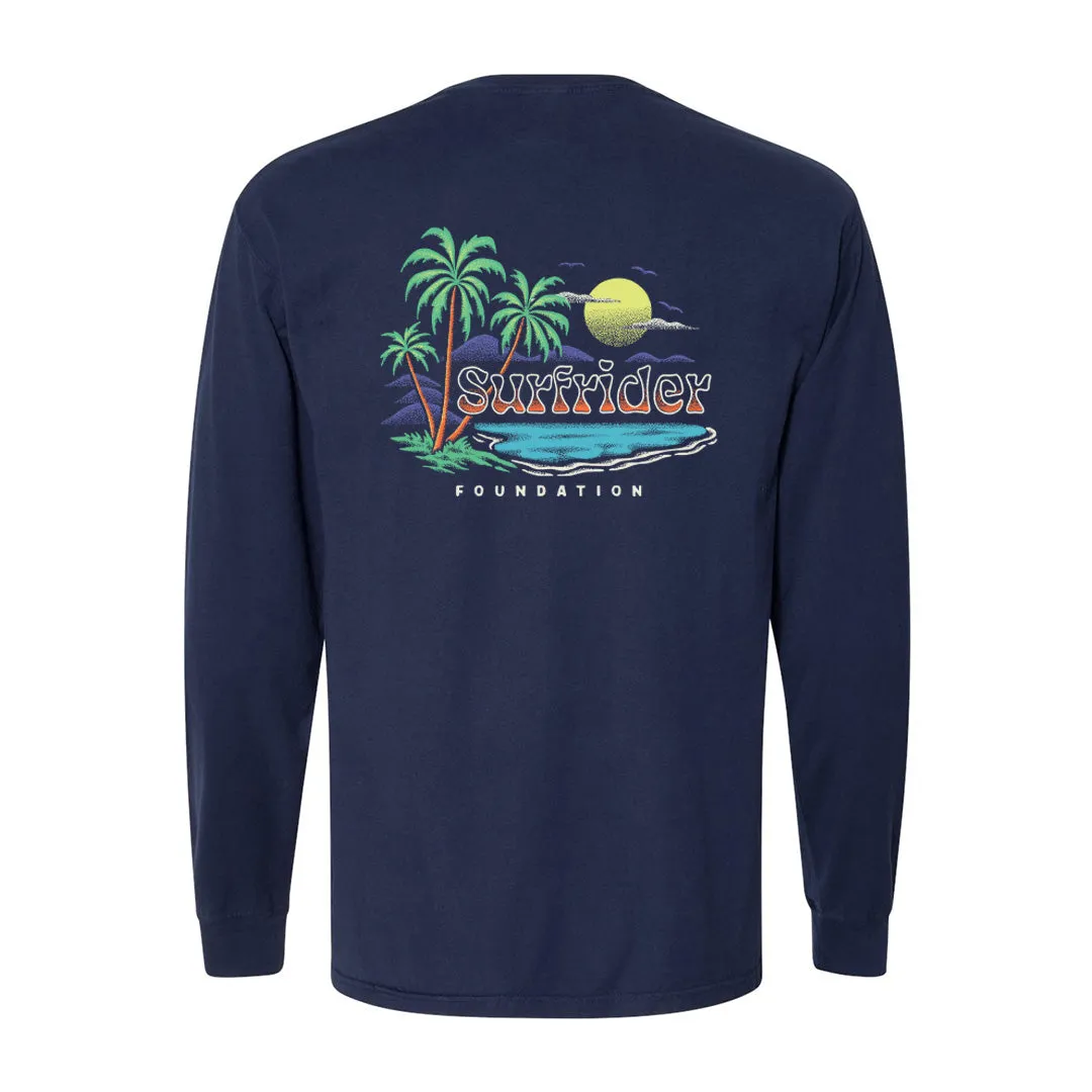 Comfort Stretch Wear Cross Grain Knit Retro Sunset Long Sleeve Tee