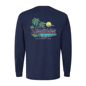 Comfort Stretch Wear Cross Grain Knit Retro Sunset Long Sleeve Tee