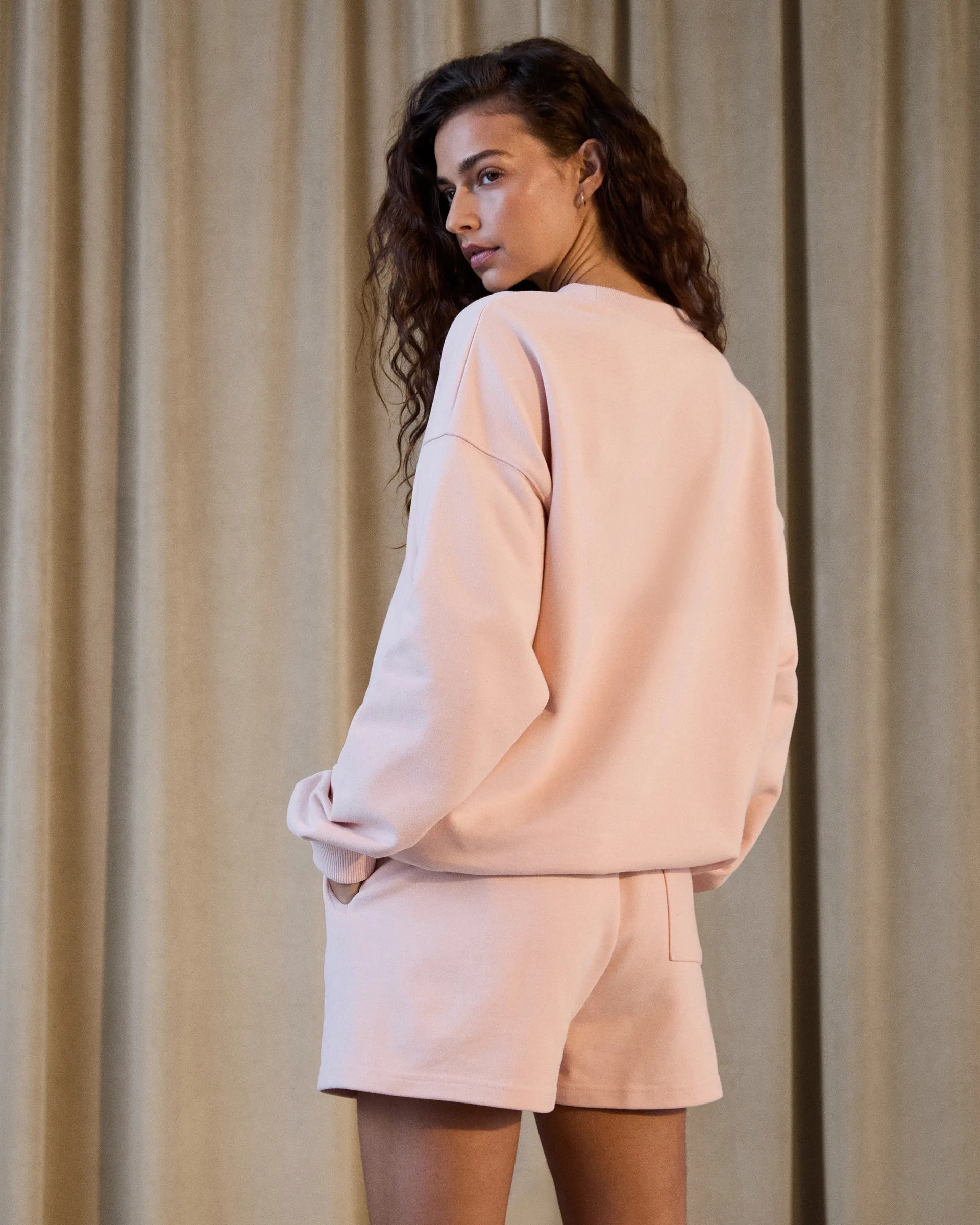 Classics Oversized Sweatshirt - Blush Pink/Marshmallow White product metallic glamour
