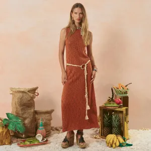 Rhodes Knit Maxi Dress Peach Tone