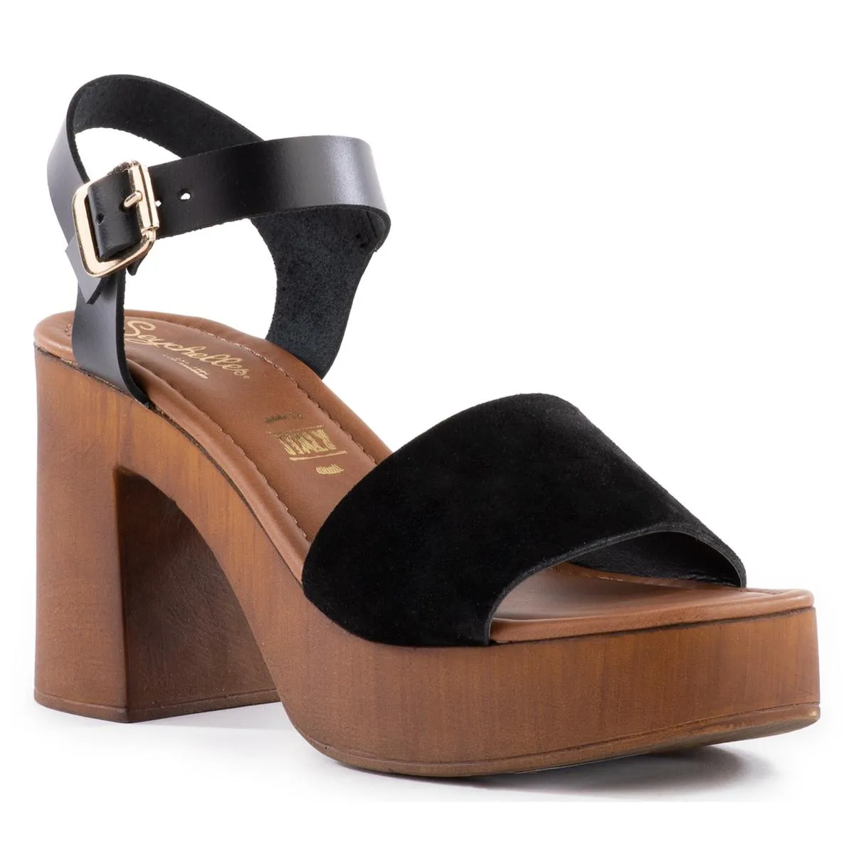 Evening Vibe Bold Detail Manila Womens Buckle Block Heels