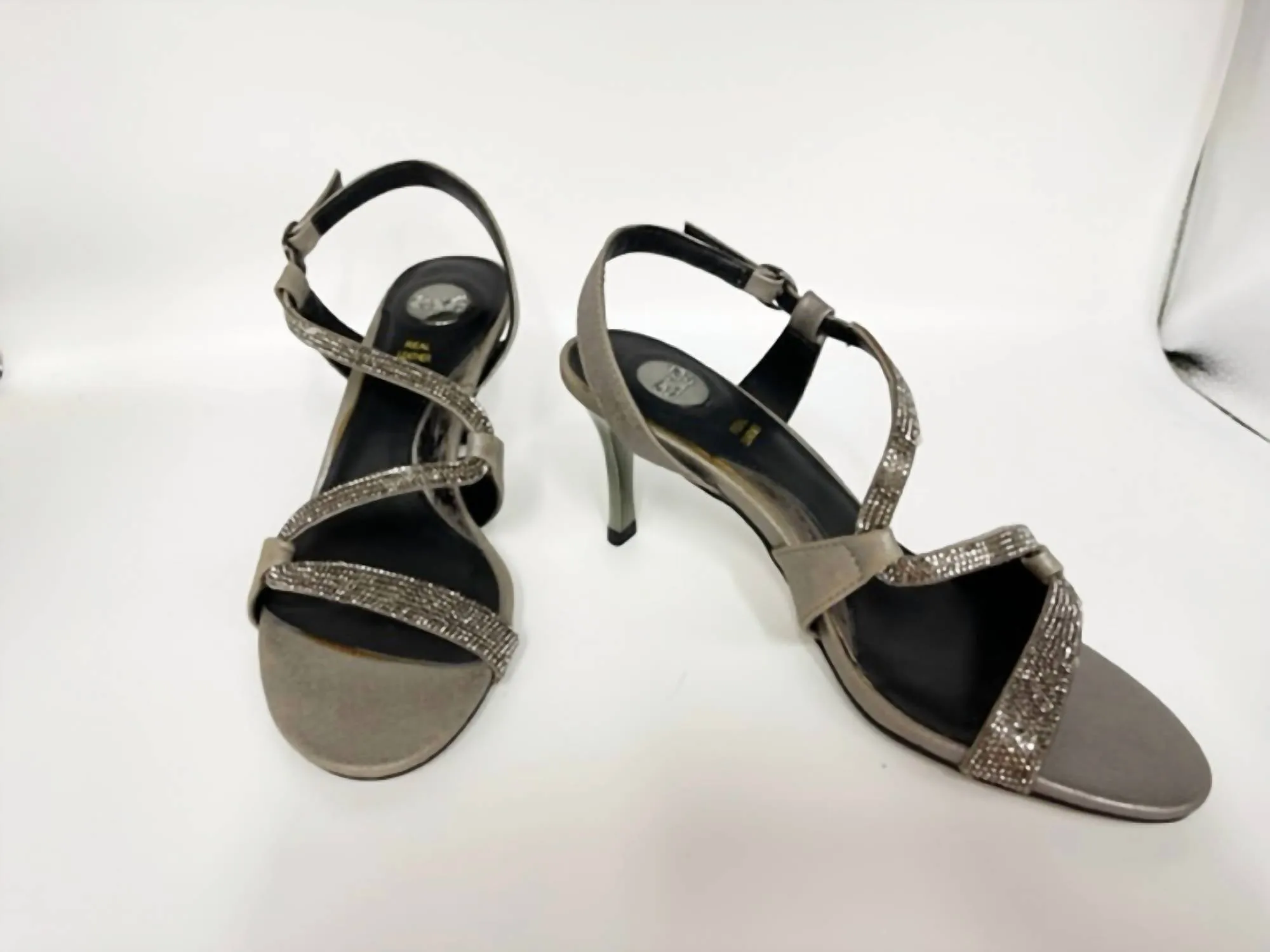 Diana-315 Pewter Heeled Sandal Luxury Pumps for Weddings