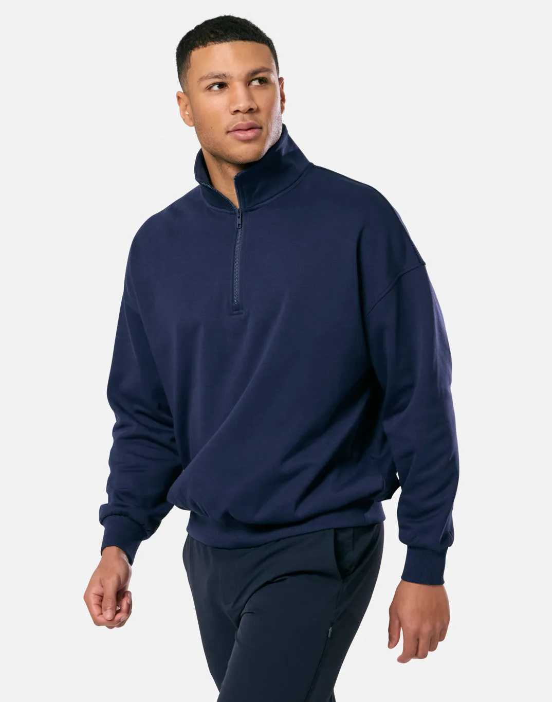 Clubhouse Funnel Neck Zip in Twilight Navy hypoallergenic