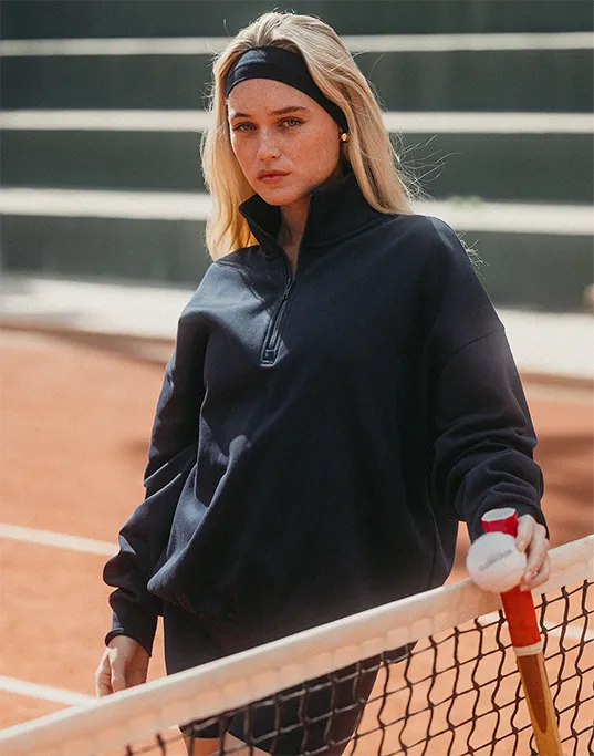 Cozy Layer Clubhouse Funnel Neck Zip in Twilight Navy