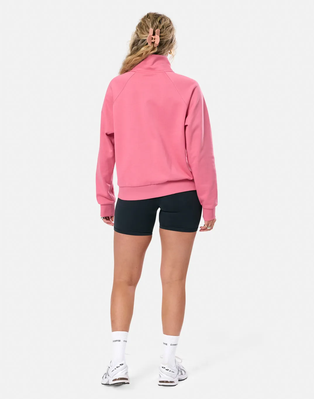 Clubhouse Quarter Zip in Blush Breathable Material
