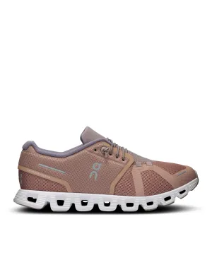 Women's On Cloud 5 Running Shoes - Rosebrown/Fog Padded Tongue Soft Material