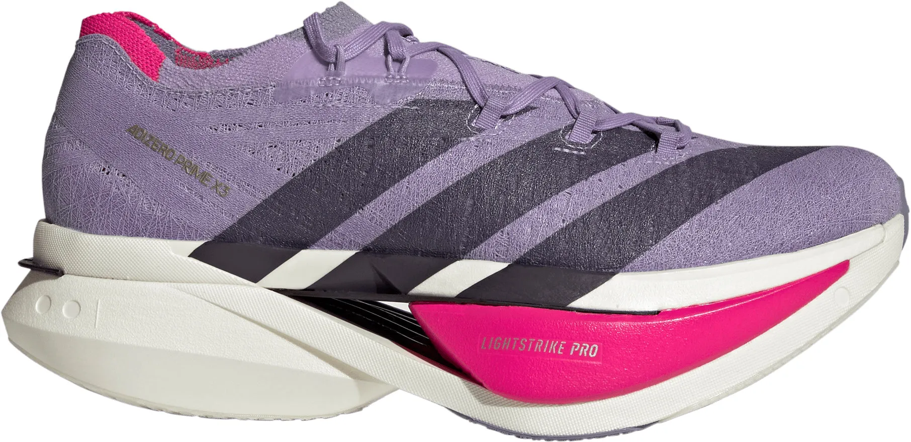 Non Marking Soles Strength adidas Adizero Prime X3 Strung Running Shoes - Purple