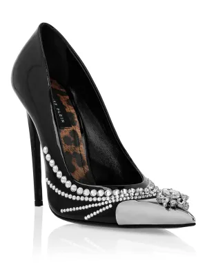 Comfortable Heel Patent Leather Decollete Hi-Heels