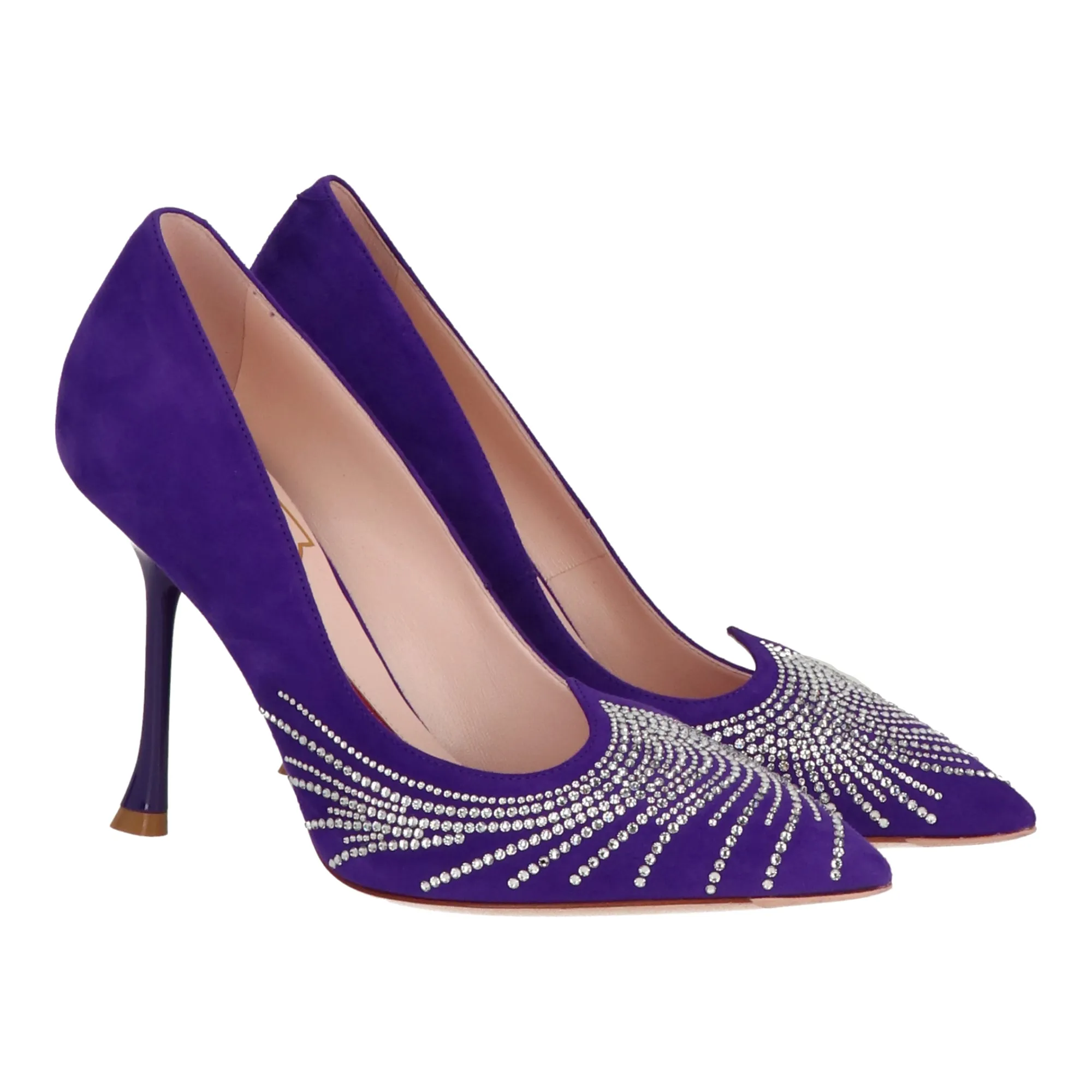 Roger Vivier Womens Violet Pump Soft Leather Special Occasion Shoes