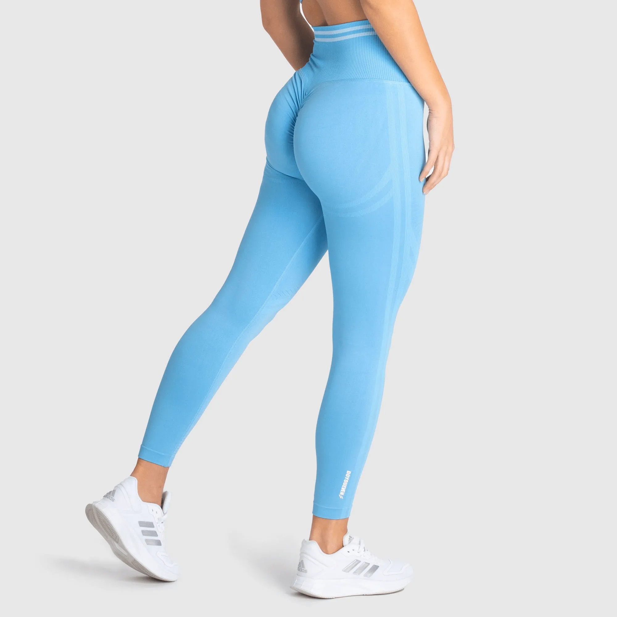 All Ages Double Layer DYE Scrunch Seamless Leggings - Sky Blue