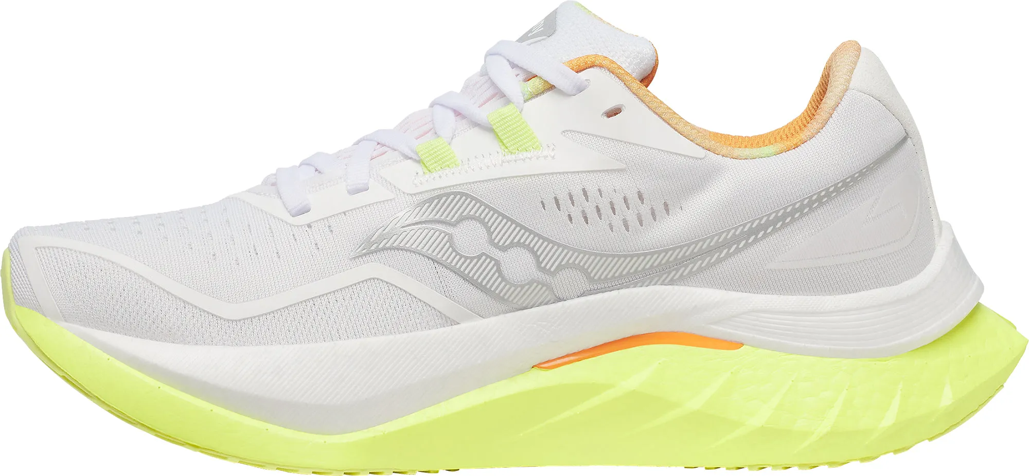 Saucony Endorphin Speed 4 Womens Running Shoes - White Adaptive Fit Lacing latex - sole shoes