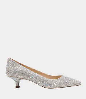 Sb Scout Kitten Heels In Silver Ab Open Heel Sandals