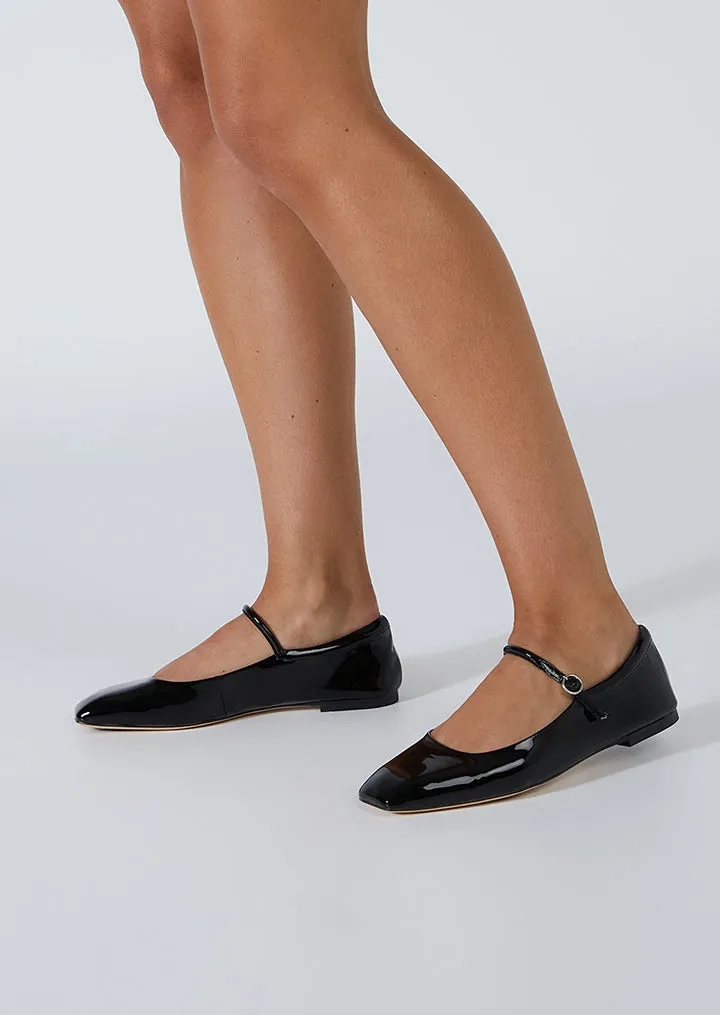 Bambi Black Patent House Shoe Patio Path