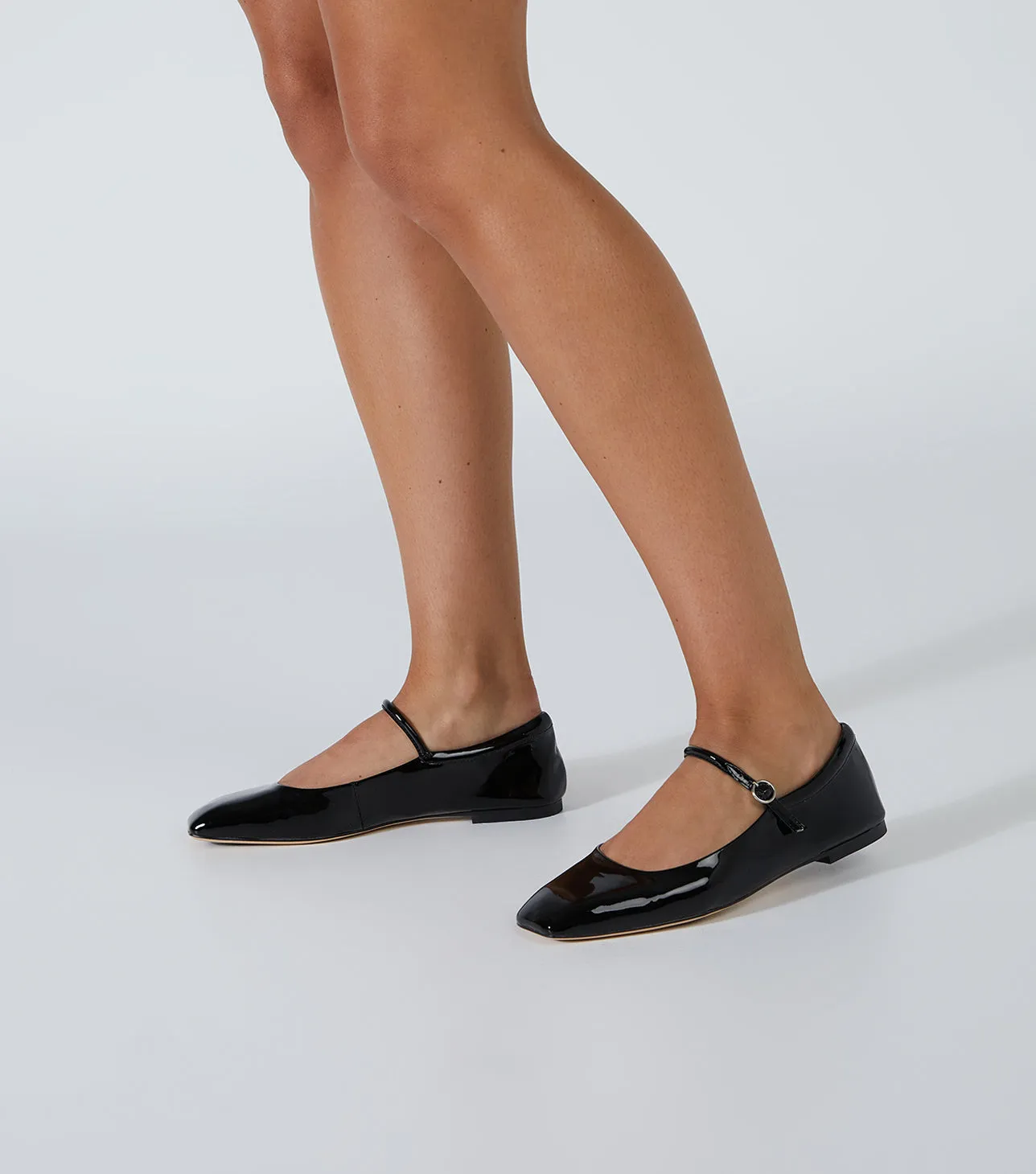 Bambi Black Patent Slide On Slip-Free Shoes