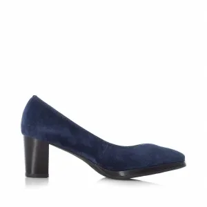 Women's Suede Heels In Navy Blue Evening Stilettos