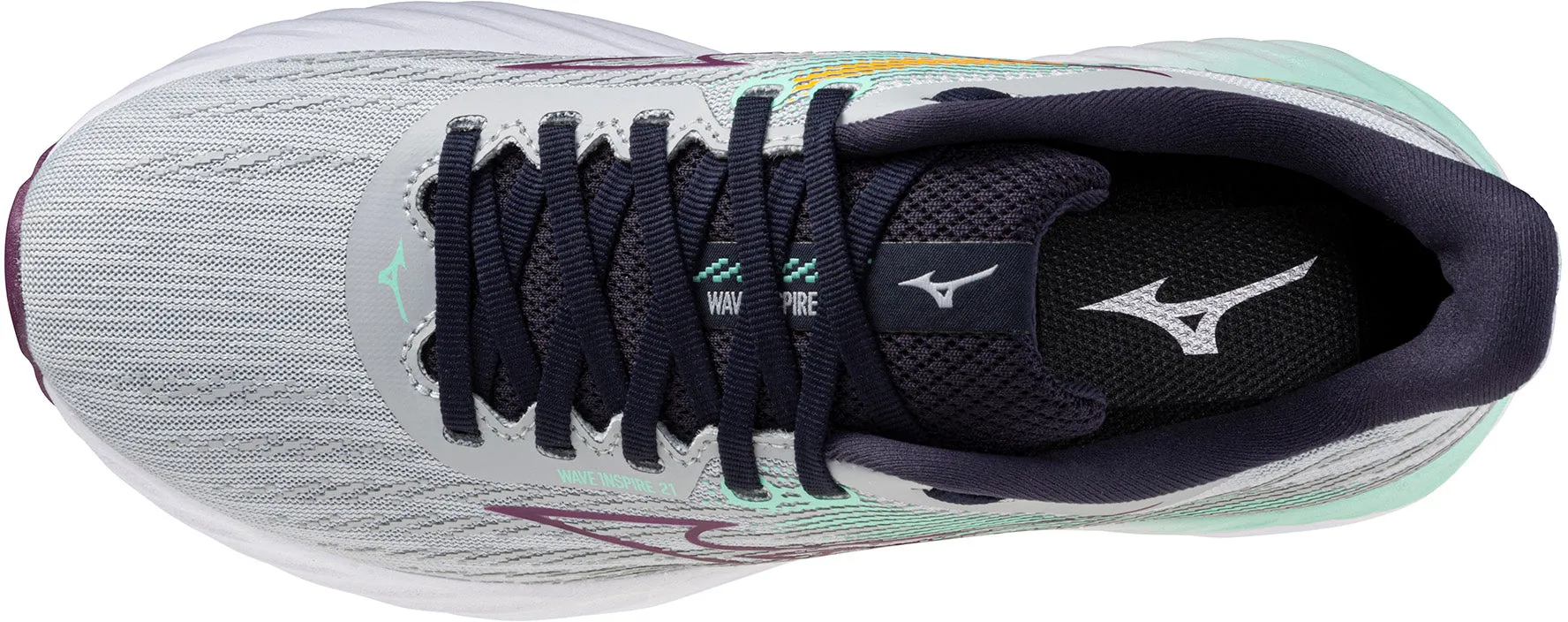 running in an urban area shoes Mizuno Wave Inspire 21 Womens Running Shoes - Grey